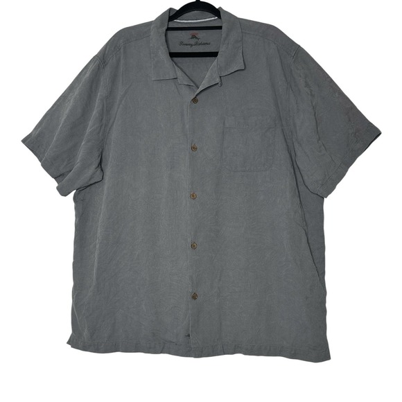 Tommy Bahama Other - Tommy Bahama Shirt Men's 2X‎ Gray 100% Silk Cocktail Button Front Resort Beach